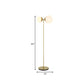 Simplicity Orb Shade Standing Up Lamp Opal Glass 2 Heads Bedroom Floor Lighting in Gold Clearhalo 'Floor Lamps' 'Lamps' Lighting' 978431