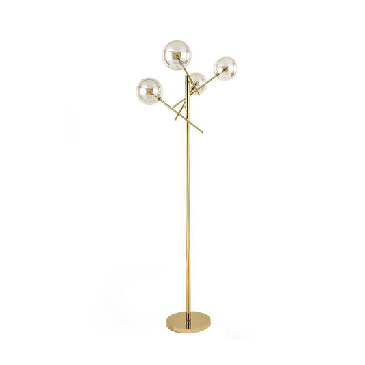 Metallic Tree-Like Standing Lamp Nordic LED Gold Reading Floor Light for Living Room Clearhalo 'Floor Lamps' 'Lamps' Lighting' 978449