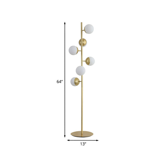 Metal Ball Shape Standing Light Simplicity LED Gold Floor Reading Lamp for Living Room Clearhalo 'Floor Lamps' 'Lamps' Lighting' 978495