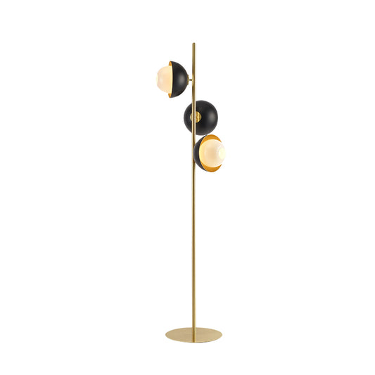 Black-Gold Semicircle-Shaped Standing Light Modernist LED Metallic Floor Lamp for Bedroom Clearhalo 'Floor Lamps' 'Lamps' Lighting' 978525