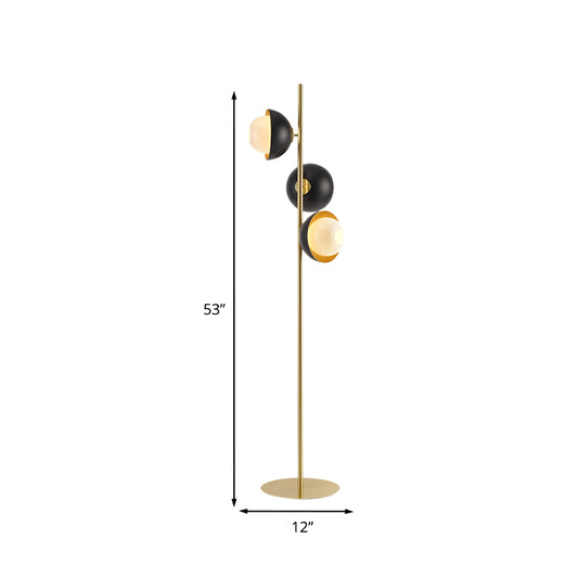 Black-Gold Semicircle-Shaped Standing Light Modernist LED Metallic Floor Lamp for Bedroom Clearhalo 'Floor Lamps' 'Lamps' Lighting' 978527