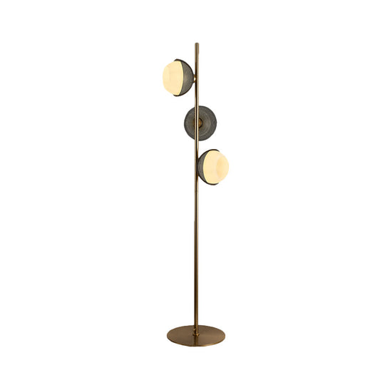 Metal Coconut Shape Floor Reading Lamp Minimalist 3-Head Black Stand Up Light for Living Room Clearhalo 'Floor Lamps' 'Lamps' Lighting' 978542