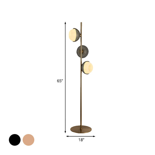Metal Coconut Shape Floor Reading Lamp Minimalist 3-Head Black Stand Up Light for Living Room Clearhalo 'Floor Lamps' 'Lamps' Lighting' 978543