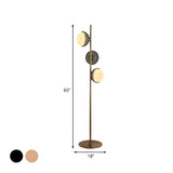 Metal Coconut Shape Floor Reading Lamp Minimalist 3-Head Black Stand Up Light for Living Room Clearhalo 'Floor Lamps' 'Lamps' Lighting' 978543