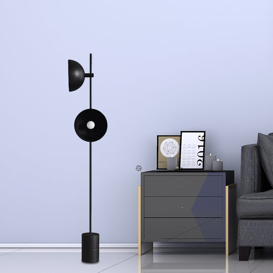 Trumpet-Like Floor Light Modern Metal 2 Heads Living Room Stand Up Lamp in Black Black Clearhalo 'Floor Lamps' 'Lamps' Lighting' 978548