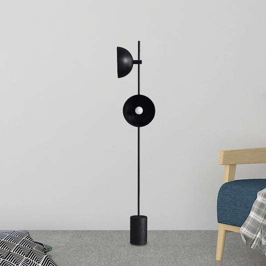 Trumpet-Like Floor Light Modern Metal 2 Heads Living Room Stand Up Lamp in Black Clearhalo 'Floor Lamps' 'Lamps' Lighting' 978549