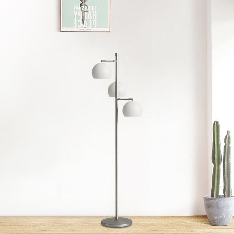 Simplicity Sphere-Shaped Floor Lamp Metal 3 Heads Living Room Stand Up Light in Black/White/Blue Clearhalo 'Floor Lamps' 'Lamps' Lighting' 978581