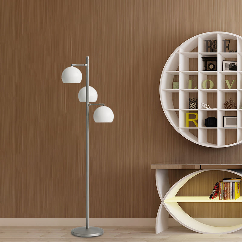 Simplicity Sphere-Shaped Floor Lamp Metal 3 Heads Living Room Stand Up Light in Black/White/Blue Clearhalo 'Floor Lamps' 'Lamps' Lighting' 978582