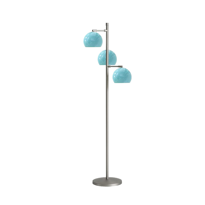 Simplicity Sphere-Shaped Floor Lamp Metal 3 Heads Living Room Stand Up Light in Black/White/Blue Clearhalo 'Floor Lamps' 'Lamps' Lighting' 978587