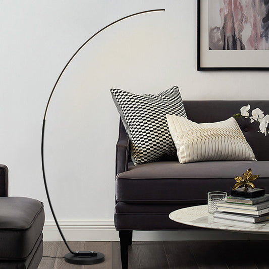 Black Over-Curved Floor Reading Light Nordic LED Metal Standing Lamp for Living Room Clearhalo 'Floor Lamps' 'Lamps' Lighting' 978629