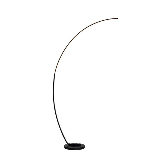 Black Over-Curved Floor Reading Light Nordic LED Metal Standing Lamp for Living Room Clearhalo 'Floor Lamps' 'Lamps' Lighting' 978630