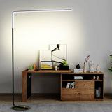 Metallic Triangle-Shaped Reading Floor Light Nordic Black/White LED Stand Up Lamp for Bedroom Black