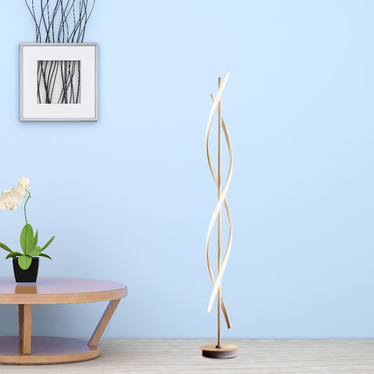 Twisted Standing Lighting Minimalist Metal LED White Floor Lamp in Warm/White Light for Study Room Clearhalo 'Floor Lamps' 'Lamps' Lighting' 978657