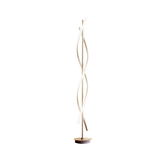 Twisted Standing Lighting Minimalist Metal LED White Floor Lamp in Warm/White Light for Study Room Clearhalo 'Floor Lamps' 'Lamps' Lighting' 978658