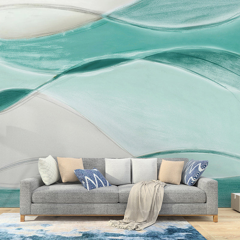 Ripple Surface Wall Mural Decal in Green, Contemporary Wall Covering for Accent Wall Clearhalo 'Wall Decor' 'Wall Mural' 978776