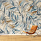 Watercolors of Leaves Mural Wallpaper for Home Decoration, Grey and Blue, Made to Measure Clearhalo 'Wall Decor' 'Wall Mural' 978822