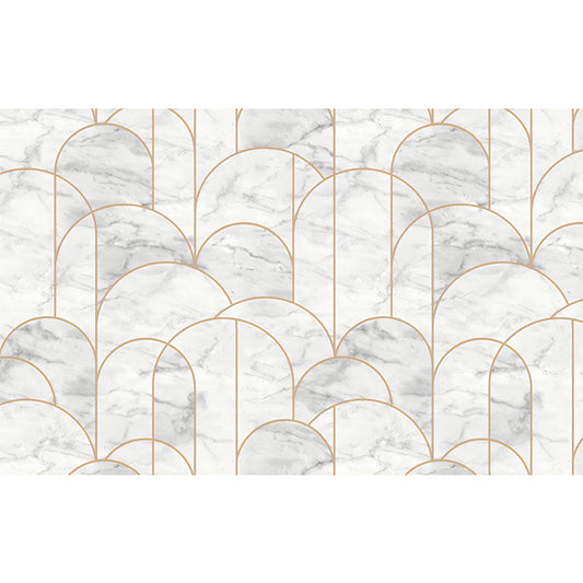 Enormous Geometries Wall Mural for Guest Room Line Wall Covering in Beige, Water-Resistant
