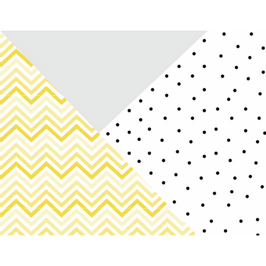 Illustration Dot and Stripe Mural Wallpaper for Boy or Girl in Grey and Yellow, Made to Measure Clearhalo 'Wall Decor' 'Wall Mural' 979059