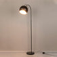 Minimalist Dome Shade Stand Up Lamp Metal Single Head Bedroom Floor Light with Arc Arm in White/Black Clearhalo 'Floor Lamps' 'Lamps' Lighting' 979232
