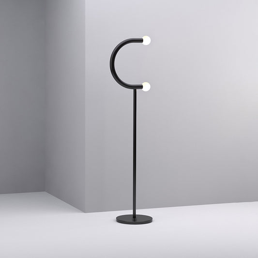 Black Finish U-Shape Standing Floor Lamp Simplicity LED Metal Floor Light for Living Room Clearhalo 'Floor Lamps' 'Lamps' Lighting' 979268