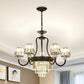 Prismatic Crystal Cone Shade Chandelier Modern 3/6-Light Restaurant Hanging Lamp in Black Clearhalo 'Ceiling Lights' 'Chandeliers' 'Modern Chandeliers' 'Modern' Lighting' 979473
