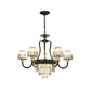 Prismatic Crystal Cone Shade Chandelier Modern 3/6-Light Restaurant Hanging Lamp in Black Clearhalo 'Ceiling Lights' 'Chandeliers' 'Modern Chandeliers' 'Modern' Lighting' 979474