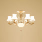 3/6 Bulbs Milk Glass Semi Mount Lighting Traditional Gold Pear Shaped Bedroom Close to Ceiling Light Clearhalo 'Ceiling Lights' 'Close To Ceiling Lights' 'Close to ceiling' 'Semi-flushmount' Lighting' 979492