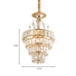 4-Tier Cone Crystal Drop Lamp Traditional 5 Lights Living Room Chandelier Pendant in Gold Clearhalo 'Ceiling Lights' 'Chandeliers' Lighting' options 979497