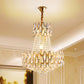 6 Lights Crystal Chandelier Modern Gold Tapered Living Room Ceiling Pendant Lamp Clearhalo 'Ceiling Lights' 'Chandeliers' Lighting' options 979571
