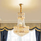 Cut K9 Crystal Gold Ceiling Chandelier Basket 7 Lights Victorian Style Pendant Lighting Fixture Clearhalo 'Ceiling Lights' 'Chandeliers' Lighting' options 979575