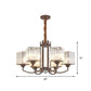 Cuboid Shape Dining Room Chandelier Crystal Block 3/6 Lights Modernist Pendant Lamp Fixture in Coffee Clearhalo 'Ceiling Lights' 'Chandeliers' 'Modern Chandeliers' 'Modern' Lighting' 979643