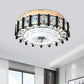 Modern Round Ceiling Mounted Fixture Crystal Block LED Corridor Flush Lighting in Black Clearhalo 'Ceiling Lights' 'Close To Ceiling Lights' 'Close to ceiling' 'Flush mount' Lighting' 979670