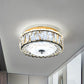 Modern Round Ceiling Mounted Fixture Crystal Block LED Corridor Flush Lighting in Black Clearhalo 'Ceiling Lights' 'Close To Ceiling Lights' 'Close to ceiling' 'Flush mount' Lighting' 979676