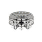 Candle Metal Flush Mounted Light Modern 4 Bulbs Black Semi Flush Lamp with Drum Crystal Embedded Shade Clearhalo 'Ceiling Lights' 'Close To Ceiling Lights' 'Close to ceiling' 'Semi-flushmount' Lighting' 979705