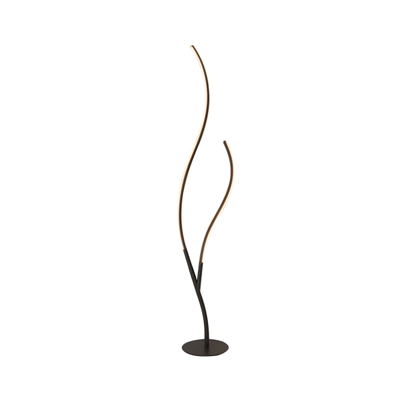 Metallic Branch-Like Floor Reading Light Simplicity Black/White LED Standing Lamp for Study Room Clearhalo 'Floor Lamps' 'Lamps' Lighting' 979767