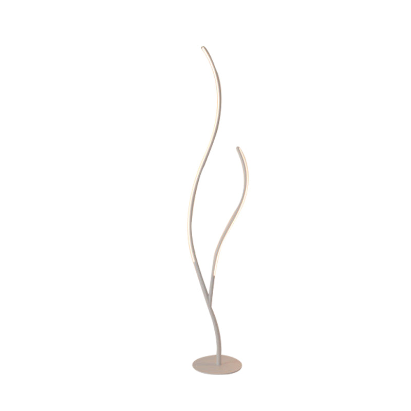 Metallic Branch-Like Floor Reading Light Simplicity Black/White LED Standing Lamp for Study Room Clearhalo 'Floor Lamps' 'Lamps' Lighting' 979773