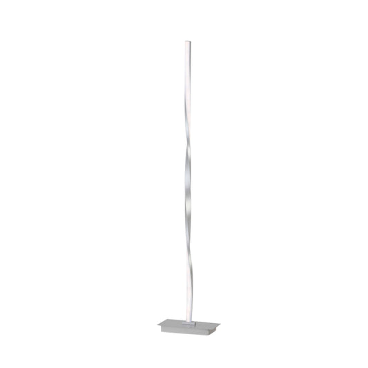 Metallic Spiral Line Floor Reading Lamp Minimalist Black/Silver LED Stand Up Lighting in Warm/White/Natural Light Clearhalo 'Floor Lamps' 'Lamps' Lighting' 979789