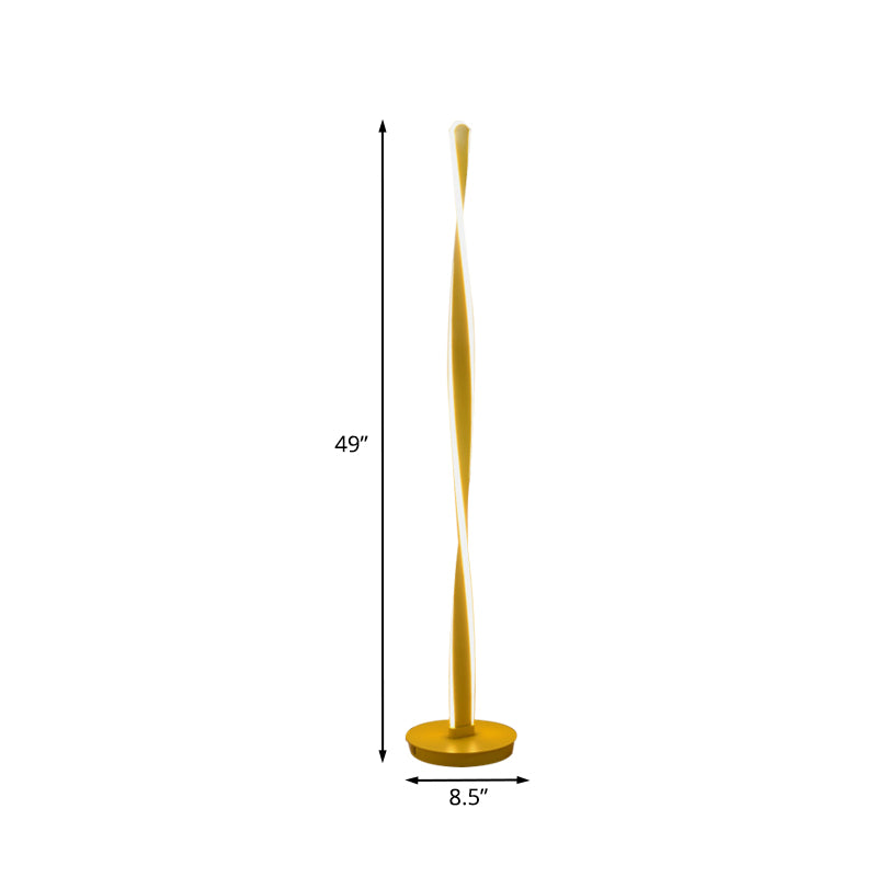 Yellow Twisted Stick Standing Light Nordic LED Acrylic Reading Floor Lamp for Living Room Clearhalo 'Floor Lamps' 'Lamps' Lighting' 979793