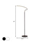 Modernist Curved Standing Lamp Metal LED Bedside Reading Floor Lighting in Black/White Clearhalo 'Floor Lamps' 'Lamps' Lighting' 979833