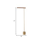 Modern Style Right Angle Arm Metal Floor Lamp for Bedroom Gold Floor Lighting with Wood Shade in White/Warm Light Clearhalo 'Floor Lamps' 'Iluminación' 'Lámparas de Pie' 'Lámparas' Hogar' 979861