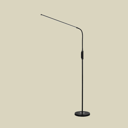 Adjustable Metallic Linear Standing Lamp Modernist Black/White LED Floor Reading Light with Switch Clearhalo 'Floor Lamps' 'Lamps' Lighting' 979888