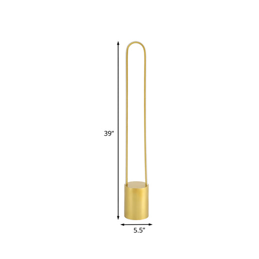 Nordic Ellipsed Floor Reading Lamp Acrylic 39"/55" H LED Bedroom Standing Light in Gold, Warm/White Light Clearhalo 'Floor Lamps' 'Lamps' Lighting' 979922
