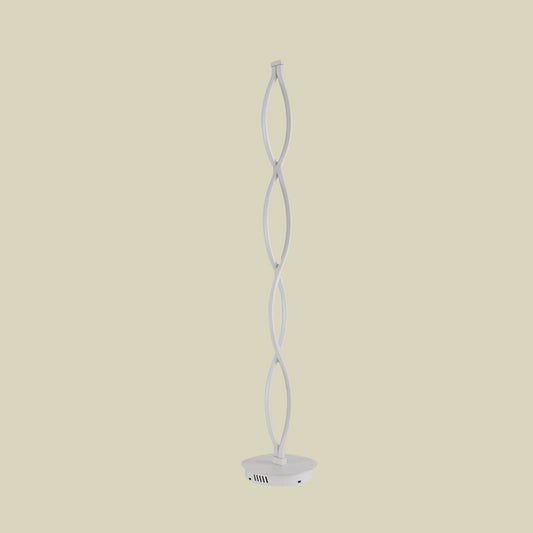 White Twisted Line Floor Light Modern LED Acrylic Standing Lamp with Spiral Design in Warm/White/Natural Light Clearhalo 'Floor Lamps' 'Lamps' Lighting' 979930