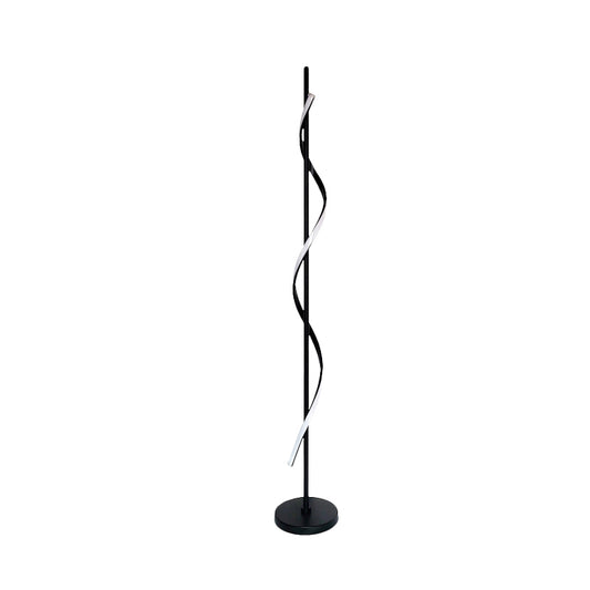 Contemporary Swirly Floor Reading Lighting Acrylic LED Bedroom Standing Lamp in Black, Warm/White/Natural Light Clearhalo 'Floor Lamps' 'Lamps' Lighting' 979938