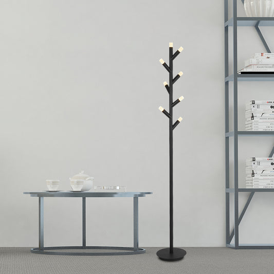Metal Tree Shape Floor Reading Light Modernist Black/Coffee LED Standing Lamp for Study Room Black Clearhalo 'Floor Lamps' 'Lamps' Lighting' 979948