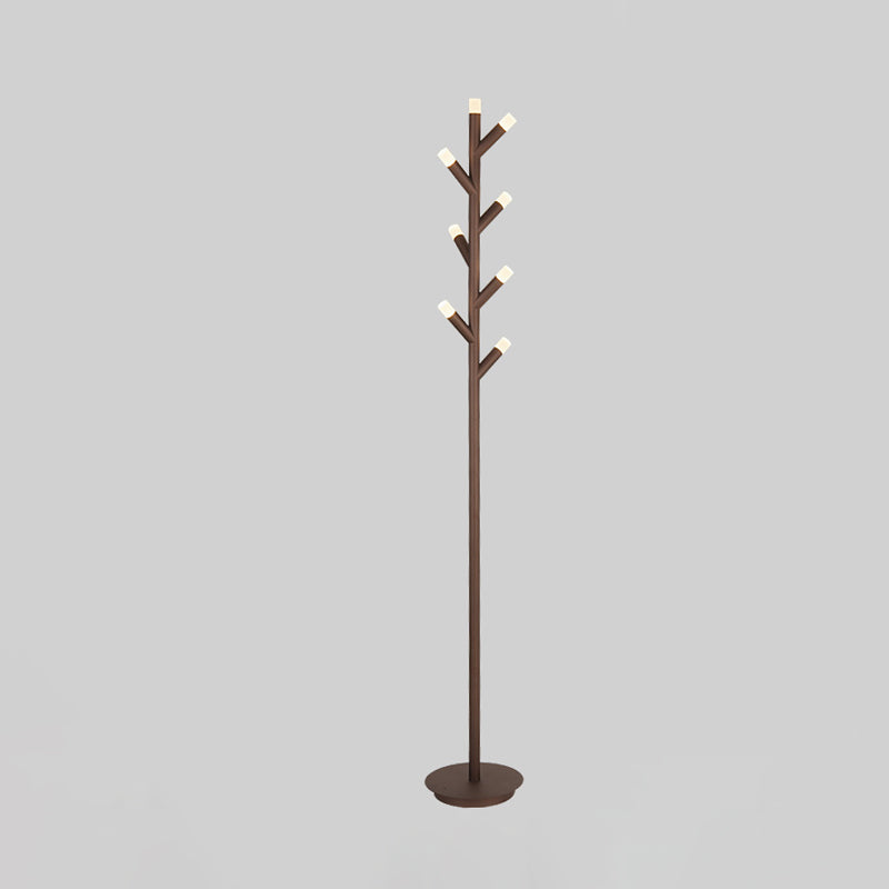 Metal Tree Shape Floor Reading Light Modernist Black/Coffee LED Standing Lamp for Study Room Clearhalo 'Floor Lamps' 'Lamps' Lighting' 979955