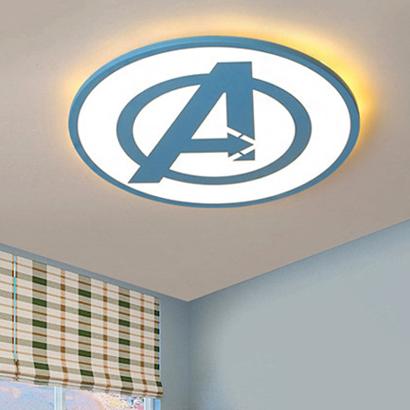 Acrylic Round Flush Mount Light with Letter Modern Style Ceiling Light in Blue for Bedroom Clearhalo 'Ceiling Lights' 'Close To Ceiling Lights' 'Close to ceiling' 'Flush mount' Lighting' 980635
