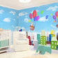 Fresh Mural Sky Blue Balloon Extra Large Wall Covering, Customized Size Available Clearhalo 'Wall Decor' 'Wall Mural' 982363