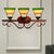 Bell/Pyramid Shaped Wall Light Fixture Mission Stained Glass 3 Heads Blue/Green Vanity Lighting Green Clearhalo 'Art deco wall lights' 'Cast Iron' 'Glass' 'Industrial' 'Middle century wall lights' 'Modern' 'Tiffany wall lights' 'Tiffany' 'Traditional wall lights' 'Wall Lamps & Sconces' 'Wall Lights' Lighting' 982478