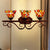 Stained Glass Dots Flared Wall Lamp Tiffany 3-Head Rust Vanity Sconce Light for Bathroom Rust Clearhalo 'Art deco wall lights' 'Cast Iron' 'Glass' 'Industrial' 'Middle century wall lights' 'Modern' 'Tiffany wall lights' 'Tiffany' 'Traditional wall lights' 'Wall Lamps & Sconces' 'Wall Lights' Lighting' 982487